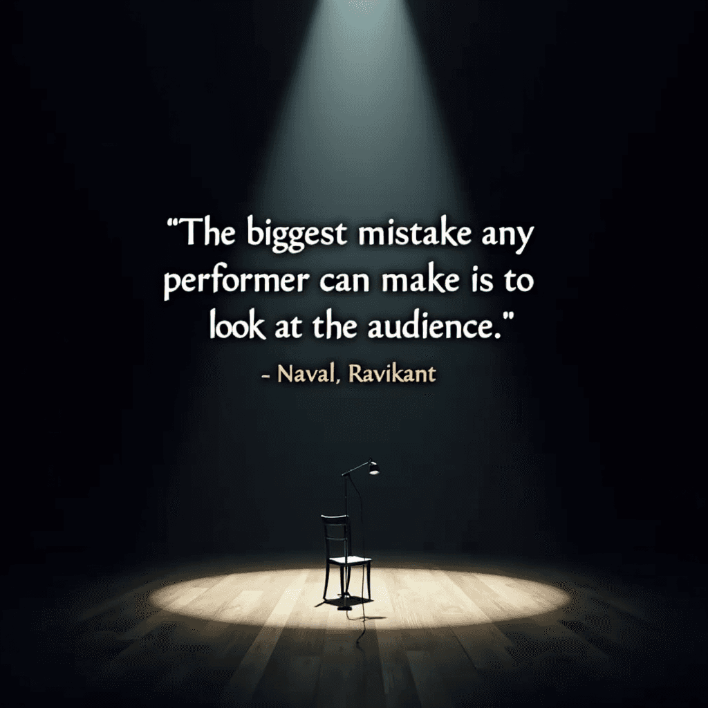 The biggest mistake any performer can make is to look at the audience.