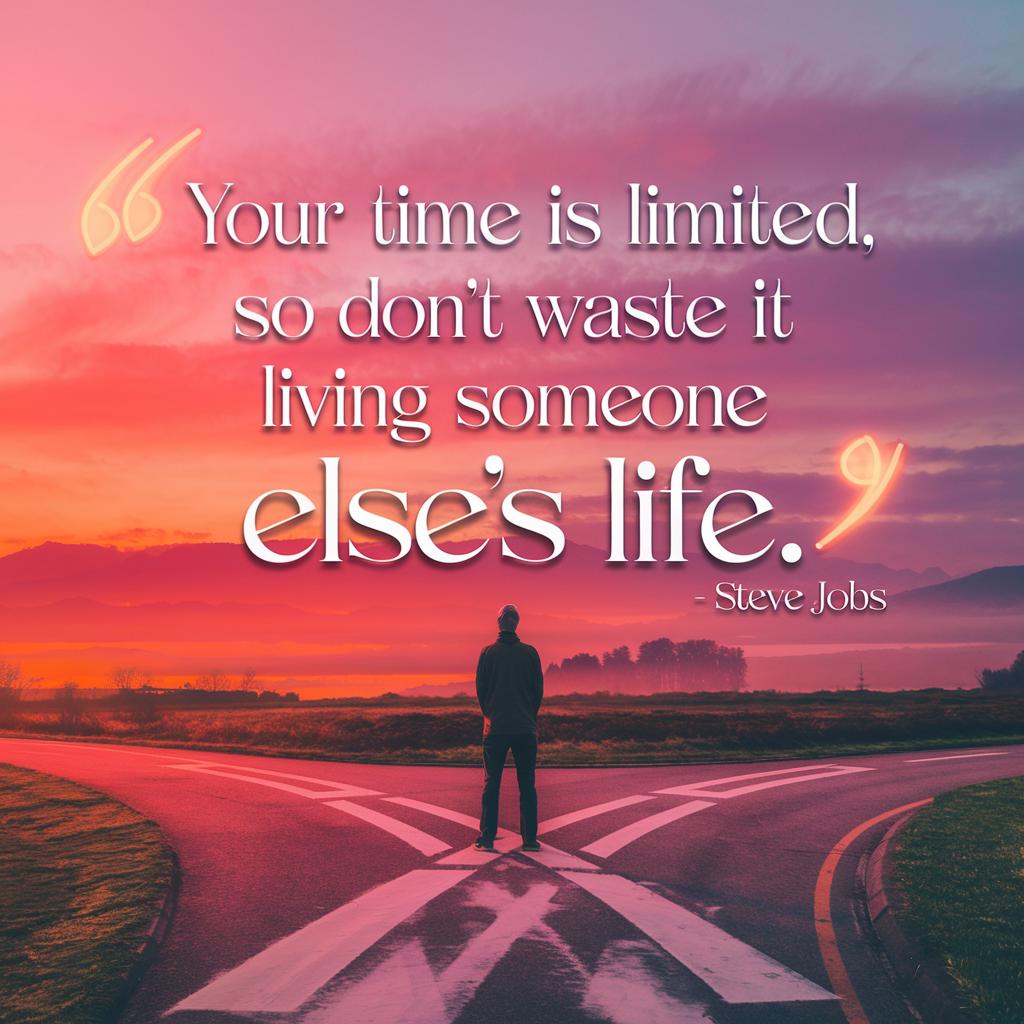 Your time is limited, so don't waste it living someone else's life.