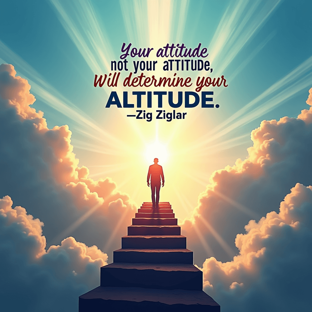 Your attitude, not your aptitude, will determine your altitude.