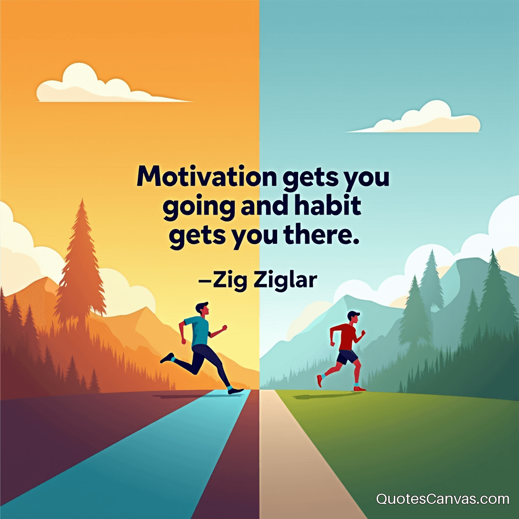 Motivation gets you going and habit gets you there.