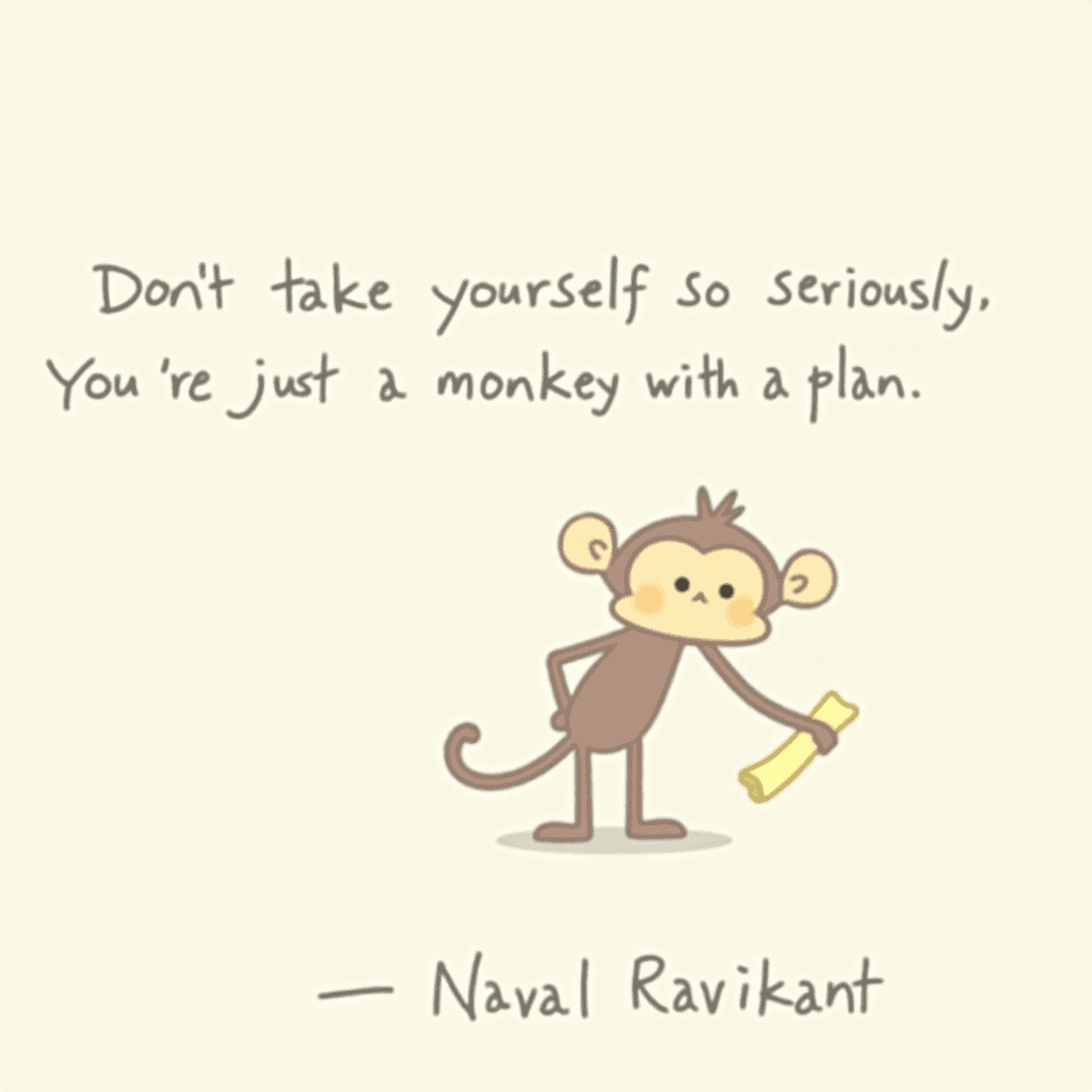 Don’t take yourself so seriously. You’re just a monkey with a plan.