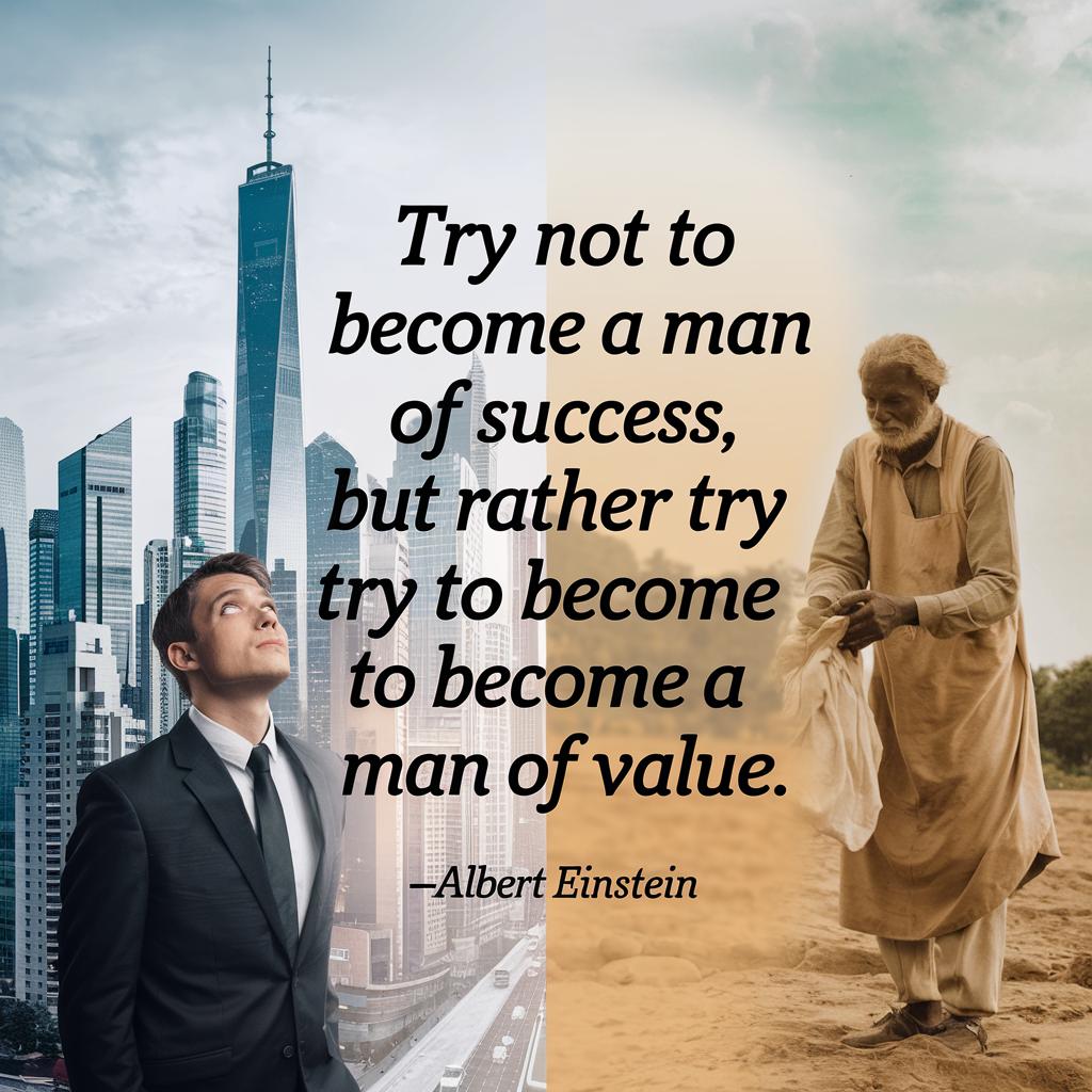 Try not to become a man of success, but rather try to become a man of value.